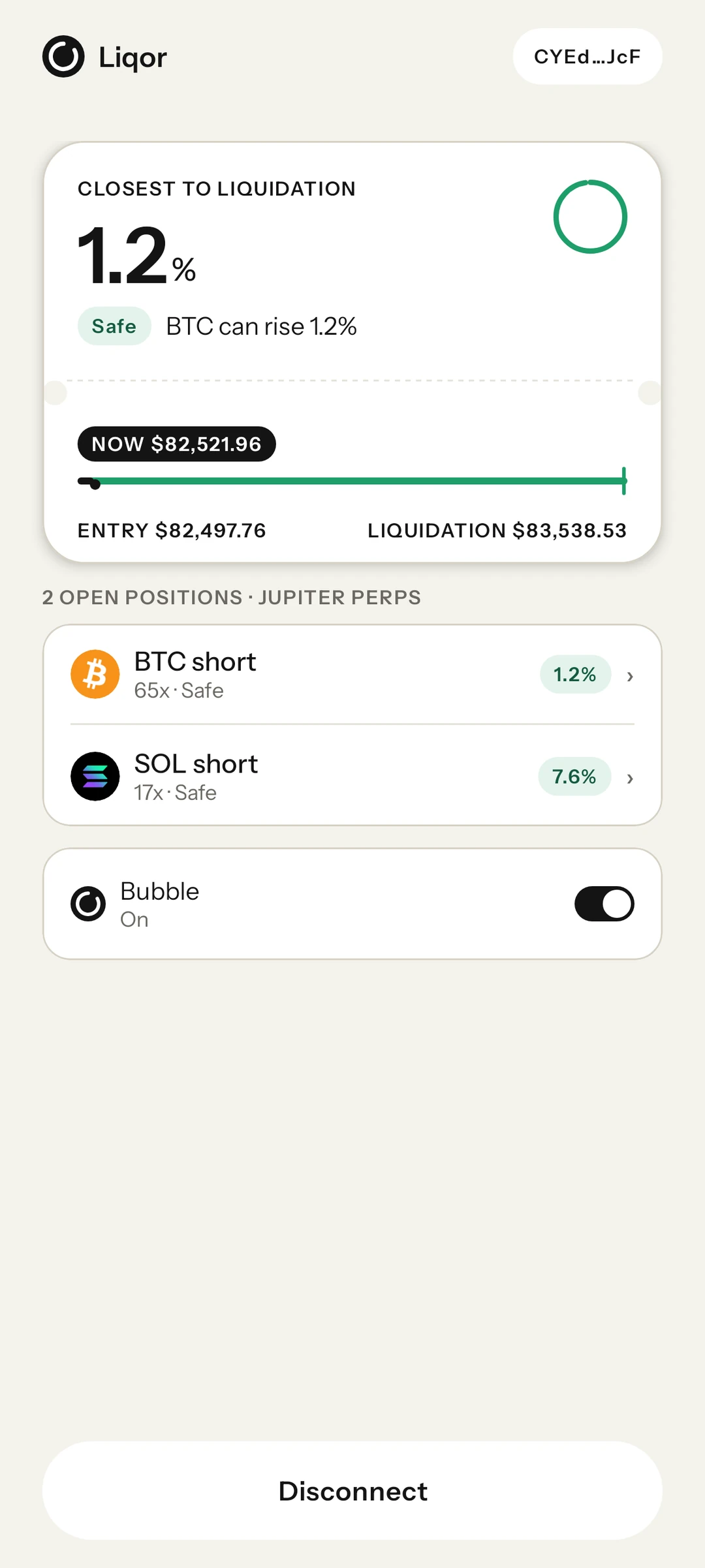 Home sorted by liquidation risk